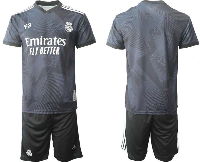 Men 2022-2023 Club Real Madrid Cuarta Camiseta Y3 de black blank Soccer Jersey